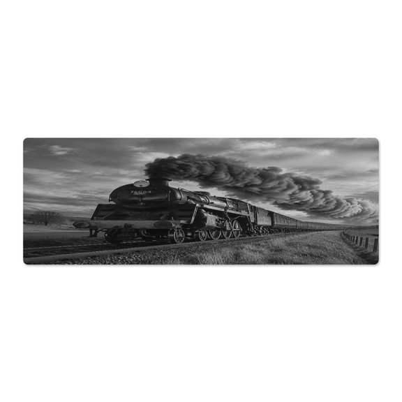 RKSupls Mouse Pad with Non-Slip Rubber Base, Steam Train Across Countryside Gaming Desk Mat for Keyboard and Mouse, Desk Protector Pad for Home Office Use