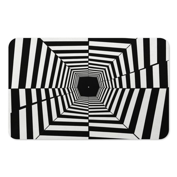 RKSupls Mouse Pad with Non-Slip Rubber Base, Stripe Tunnel Monochrome Op Art Gaming Desk Mat for Keyboard and Mouse, Desk Protector Pad for Home Office Use