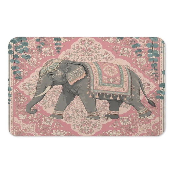 RKSupls Mouse Pad with Non-Slip Rubber Base, Tropical Elephant Pink Botanical Gaming Desk Mat for Keyboard and Mouse, Desk Protector Pad for Home Office Use