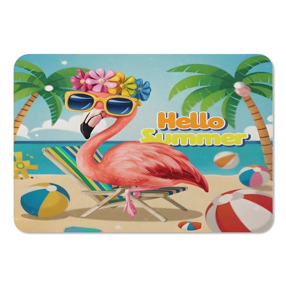 RKSupls Mouse Pad with Non-Slip Rubber Base, Flamingo Summer Beach Fun Gaming Desk Mat for Keyboard and Mouse, Desk Protector Pad for Home Office Use
