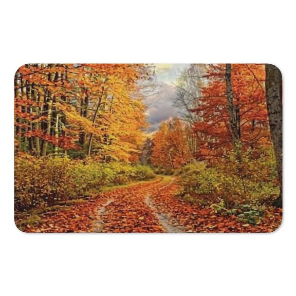RKSupls Mouse Pad with Non-Slip Rubber Base, Golden Autumn Forest Path Gaming Desk Mat for Keyboard and Mouse, Desk Protector Pad for Home Office Use