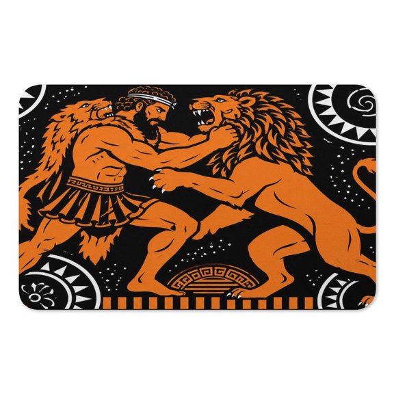 RKSupls Mouse Pad with Non-Slip Rubber Base, Hero Fighting Lion Gaming Desk Mat for Keyboard and Mouse, Desk Protector Pad for Home Office Use
