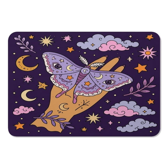 RKSupls Mouse Pad with Non-Slip Rubber Base, Magic Mushroom Moon Gaming Desk Mat for Keyboard and Mouse, Desk Protector Pad for Home Office Use
