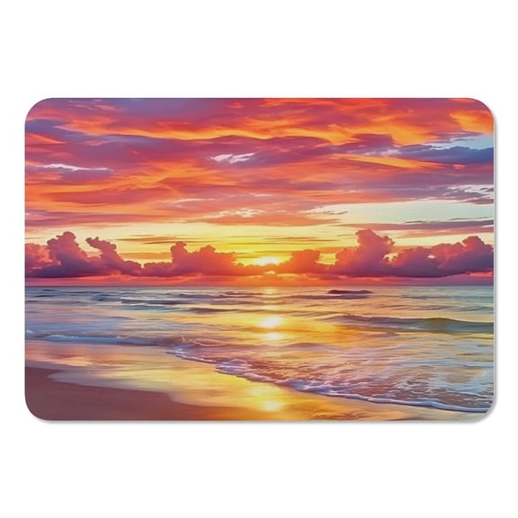 RKSupls Mouse Pad with Non-Slip Rubber Base, Sunset Beach Chair Path Gaming Desk Mat for Keyboard and Mouse, Desk Protector Pad for Home Office Use
