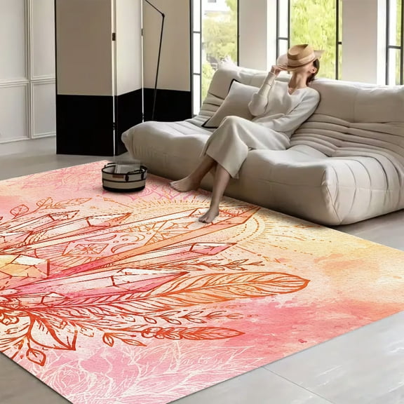 RKSupls Mystic Crystal Cluster  Soft Fluffy Velvet Area Rug   for Living Room Bedroom, Non-Slip Washable Carpet, Modern Minimalist Home Decor Floor Mat