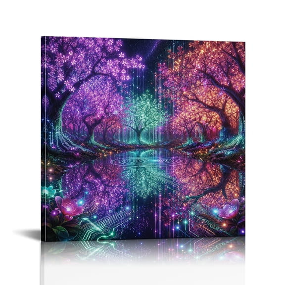 RKSupls Mystic Lake Reflection  Modern Wall Decor, Wall Art Canvas Print,  Bathroom Wall Art Bathroom Bedroom Kitchen Dining room Wall Decor Prints