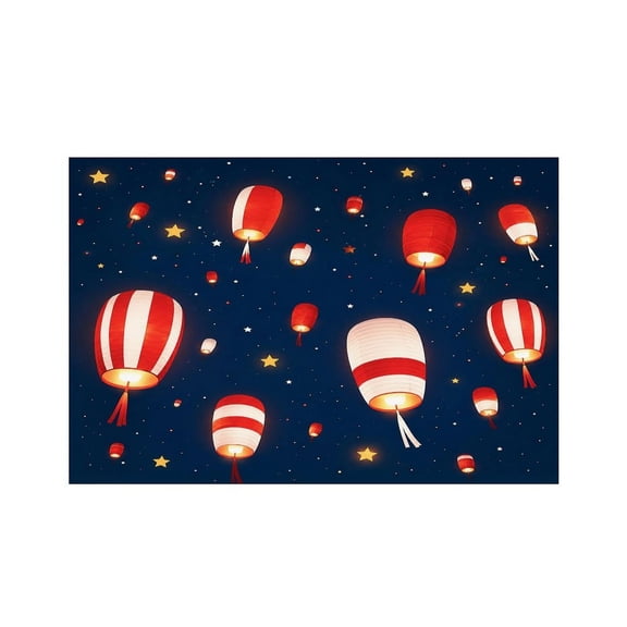 RKSupls Nautical Fireworks Starry Harbor Linen Placemats 30x45cm Straight Edge Stain Resistant Washable Non-Slip Table Mats Table for Kitchen Dining Room Home