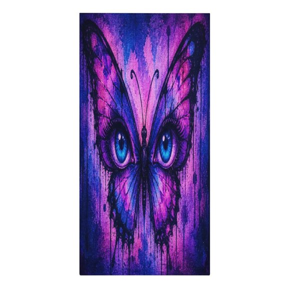 RKSupls Neon Butterflywith Eyes Microfiber Beach Towel Absorbent Compact Towels for Swimming Pool Beach Travel Things for Vacation Essentials Adult Gift,61.4×30.3Inch
