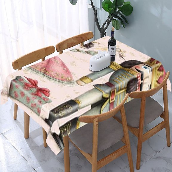 RKSupls Nutcracker Ballerina Pink Rectangle Dining Tablecloth, Washable Wipeable Stain & Wrinkle Resistant Polyester Tablecloth for Kitchen Picnic Party