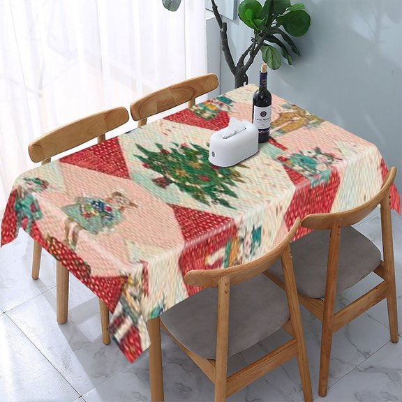 RKSupls Nutcracker Characters Rectangle Dining Tablecloth, Washable Wipeable Stain & Wrinkle Resistant Polyester Tablecloth for Kitchen Picnic Party