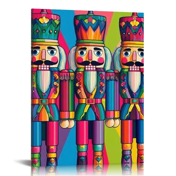 RKSupls Nutcracker Soldiers Canvas Wall Art, Canvas Prints Wall Art for Living Room Bedroom Bathroom Office, Art Print Painting for Home Decorations,12x16in