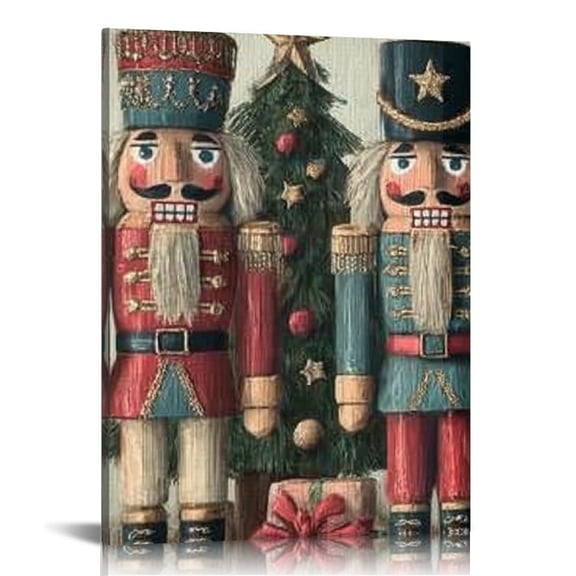 RKSupls Nutcrackers Presents Canvas Wall Art, Canvas Prints Wall Art for Living Room Bedroom Stairway Office, Art Print Painting for Home Decorations,12x16in