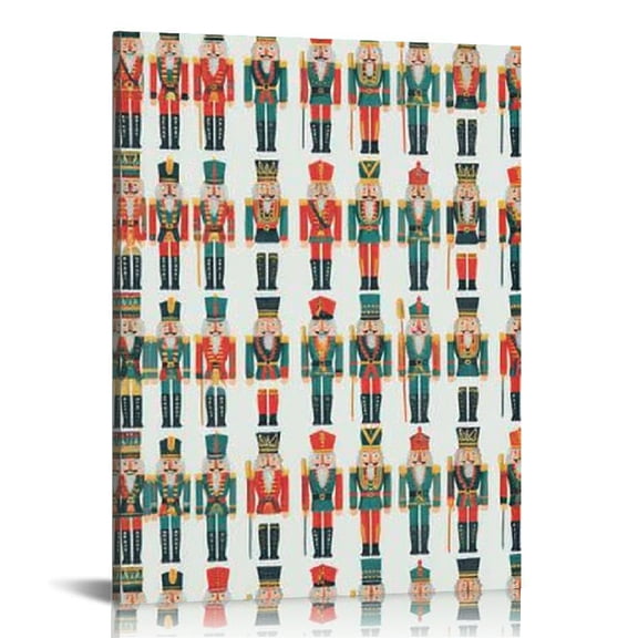 RKSupls Nutcrackers Theme Canvas Wall Art, Canvas Prints Wall Art for Living Room Bedroom Bathroom Office, Art Print Painting for New Year Home Decorations,12x16in