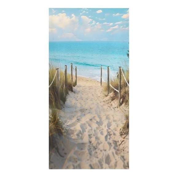 RKSupls Ocean Beach Fence Sandy Shore Microfiber Beach Towel Absorbent Compact Towels for Swimming Pool Beach Travel Things for Vacation Essentials Adult Gift,61.4×30.3Inch