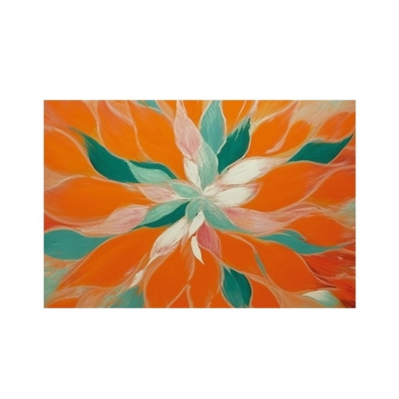 RKSupls Orange Flower Leaves Abstract Linen Placemats 30x45cm Straight Edge Stain Resistant Washable Non-Slip Table Mats Table for Kitchen Dining Room Home
