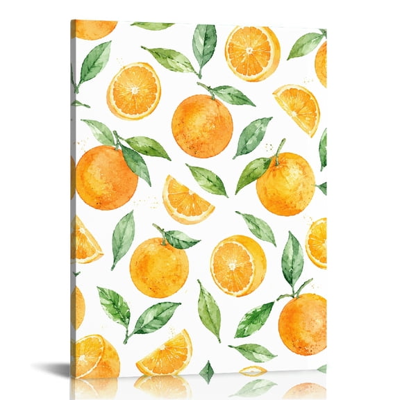 RKSupls Orange Watercolor Pattern Canvas Print, Canvas Wall Art, Modern Art Bathroom Bedroom Kitchen Staircase Wall Decor Prints