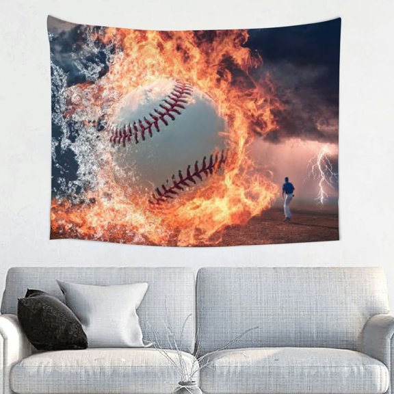 RKSupls Passionate Baseball Tapestry, Home Tapestry Suitable for Hanging for Decorative Wall Hanging, Decorative Bedroom, Living Room Decoration - 40*30in