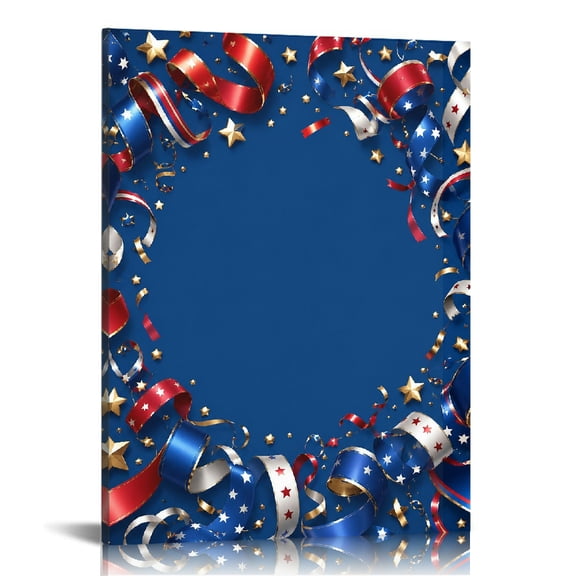 RKSupls Patriotic Ribbons Stars Blue Background Canvas Wall Art,  Canvas Print,  Wall Decor
 Bathroom Bedroom Kitchen Staircase Wall Decor Prints