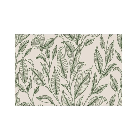 RKSupls Peony Flower Garden Pattern Linen Placemats 30x45cm Straight Edge Stain Resistant Washable Non-Slip Table Mats Table for Kitchen Dining Room Home