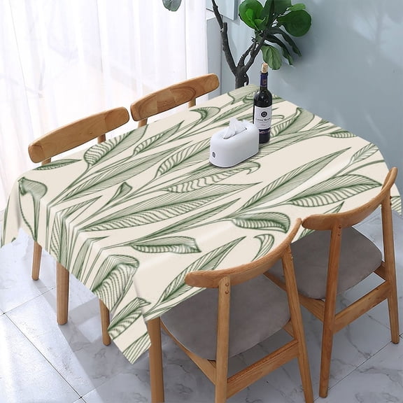 RKSupls Peony Flower Garden Pattern Rectangle Dining Tablecloth, Washable Wipeable Stain & Wrinkle Resistant Polyester Tablecloth for Kitchen Picnic Party