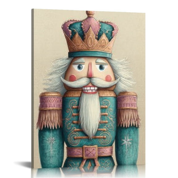 RKSupls Personalized Christmas Nutcracker Canvas Wall Art, Canvas Prints Wall Art for Living Room Bedroom Entryway Office, Art Print Painting for New Year Home Decorations,16x20in