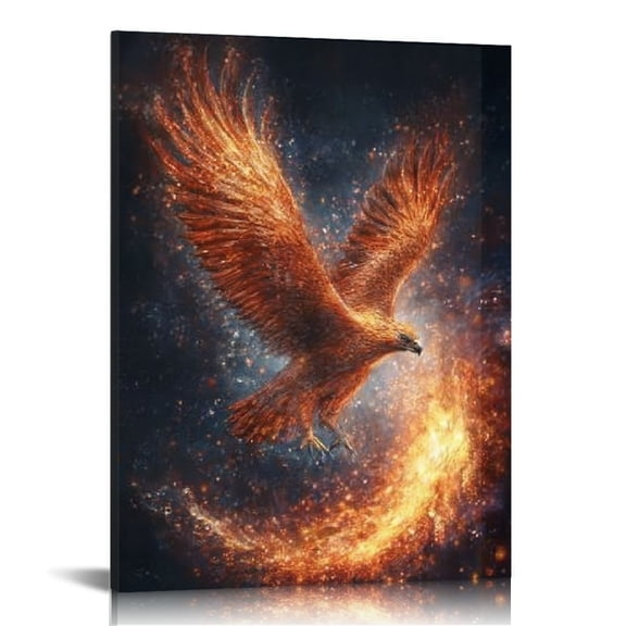 RKSupls Phoenix Fire Bird Canvas Wall Art, Canvas Prints Wall Art for Living Room Bedroom Entryway Office, Art Print Painting for Valentine's Day Home Decorations,12x16in