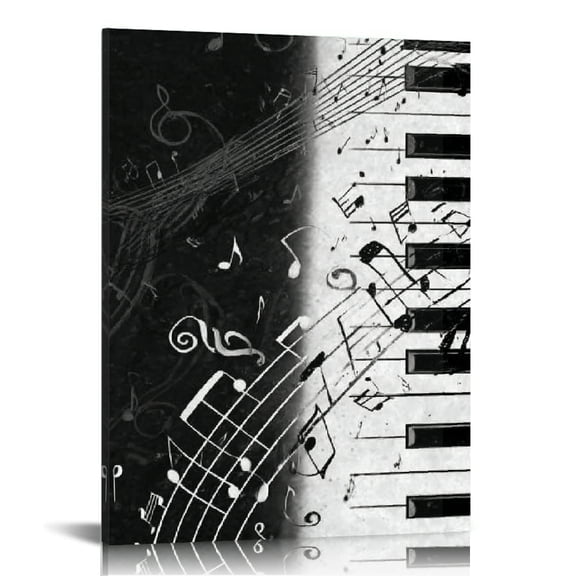 RKSupls Piano Keys Sign Canvas Wall Art, Canvas Prints Wall Art for Living Room Bedroom Bathroom Office, Art Print Painting for New Year Home Decorations,12x16in