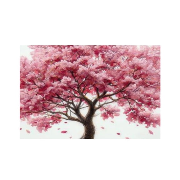 RKSupls Pink Cherry Blossom Tree Watercolor Linen Placemats 30x45cm Straight Edge Stain Resistant Washable Non-Slip Table Mats Table for Kitchen Dining Room Home