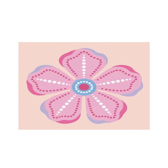 RKSupls Pink Flower Dot Pattern Linen Placemats 30x45cm Straight Edge Stain Resistant Washable Non-Slip Table Mats Table for Kitchen Dining Room Home