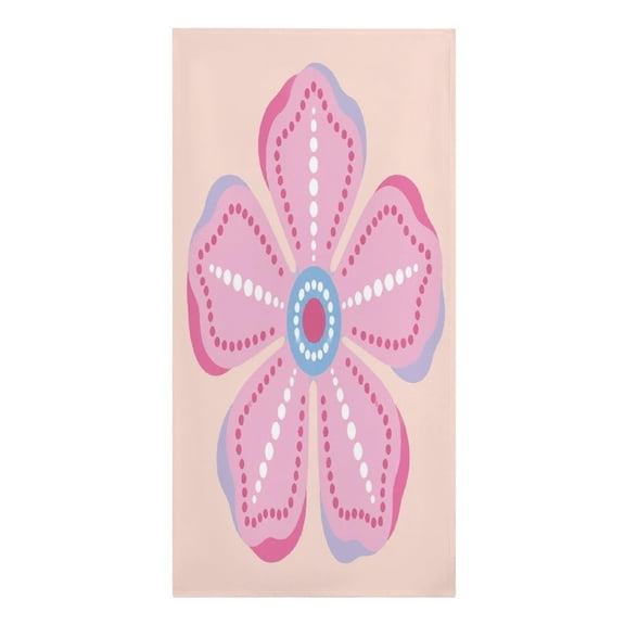 RKSupls Pink Flower Dot Pattern Microfiber Beach Towel Absorbent Compact Towels for Swimming Pool Beach Travel Things for Vacation Essentials Adult Gift,61.4×30.3Inch