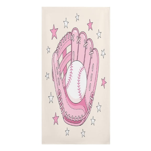 RKSupls Pink Glove Baseball Star Microfiber Beach Towel Absorbent Compact Towels for Swimming Pool Beach Travel Things for Vacation Essentials Adult Gift,61.4×30.3Inch