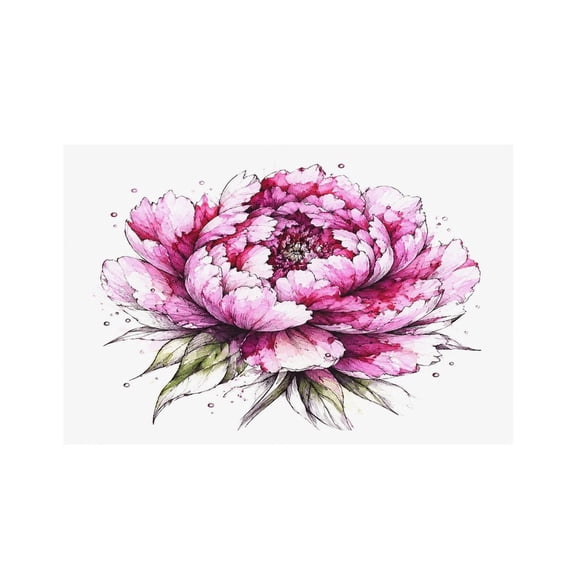 RKSupls Pink Watercolor Flower Bloom Linen Placemats 30x45cm Straight Edge Stain Resistant Washable Non-Slip Table Mats Table for Kitchen Dining Room Home