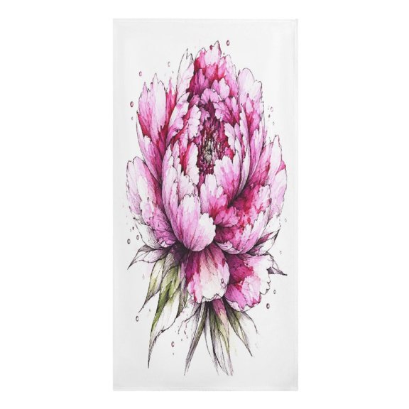 RKSupls Pink Watercolor Flower Bloom Microfiber Beach Towel Absorbent Compact Towels for Swimming Pool Beach Travel Things for Vacation Essentials Adult Gift,61.4×30.3Inch