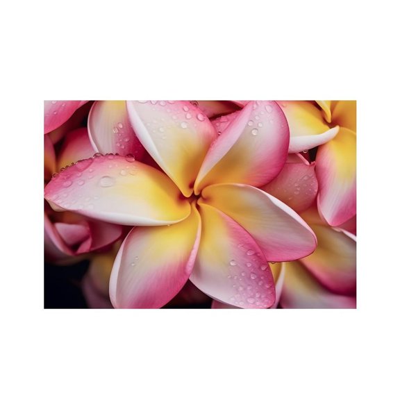 RKSupls Plumeria Petals Dew Linen Placemats 30x45cm Straight Edge Stain Resistant Washable Non-Slip Table Mats Table for Kitchen Dining Room Home