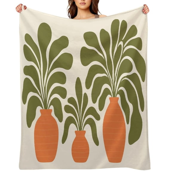RKSupls Pomegranate Branch Sketch Soft Flannel Throw Blanket, Lightweight Fuzzy Warm Cozy Blanket for Couch Bed Home Travel Decor