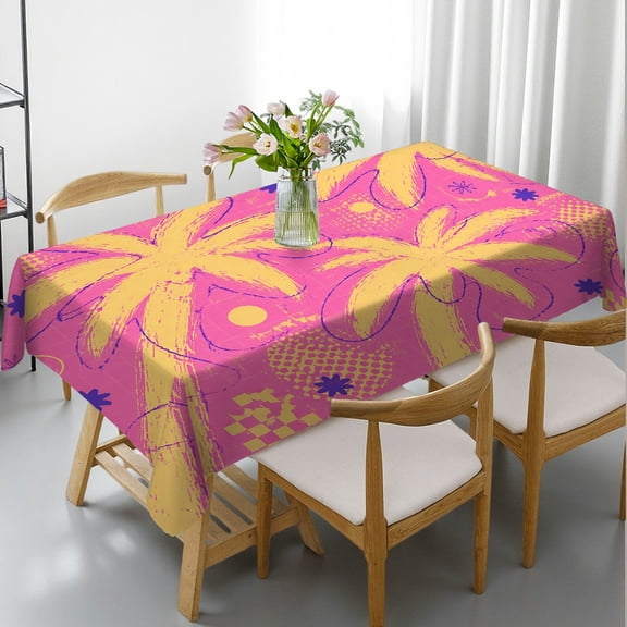 RKSupls  Pop Art Landscape Abstract Print Rectangle Dining Tablecloth, 2D Flat Printing Polyester Tablecloths, Pop Art Landscape Abstract