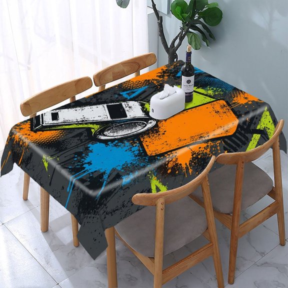 RKSupls Pop Art Sneaker Color Splash Rectangle Dining Tablecloth, Washable Wipeable Stain & Wrinkle Resistant Polyester Tablecloth for Kitchen Picnic Party