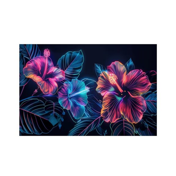 RKSupls Purple Peony Bloom Pattern Linen Placemats 30x45cm Straight Edge Stain Resistant Washable Non-Slip Table Mats Table for Kitchen Dining Room Home