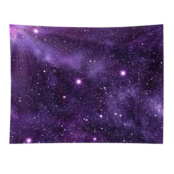 RKSupls Purple Stars Light Beam Polyester Wall Tapestry Anti Wrinkle Art Hanging Decor for Bedroom Living Room Home Holiday Decoration Gift