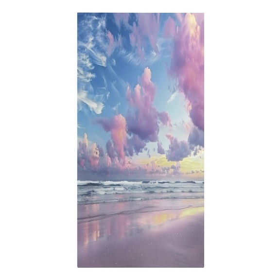 RKSupls Purple Sunset Beach Clouds Reflection Microfiber Beach Towel Absorbent Compact Towels for Swimming Pool Beach Travel Things for Vacation Essentials Adult Gift,61.4×30.3Inch