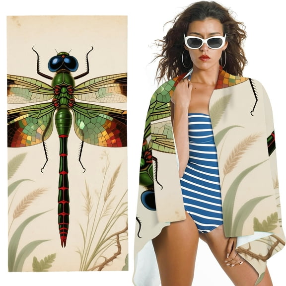 RKSupls Quick Dry Sand-Free Large Pool Beach Towel for Travel Camping
- Regal Dragonfly Print, Suitable for Bathroom, Beach, Soft Super Absorbent- 30x60 in