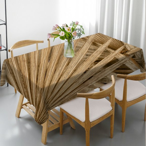 RKSupls RKSupls Dried Palm Leaves Texture Rectangle Tablecloth, Polyester Tablecloths - Kitchen Accessories Rectangle Tablecloth, Ideal for Kitchen Picnic Party