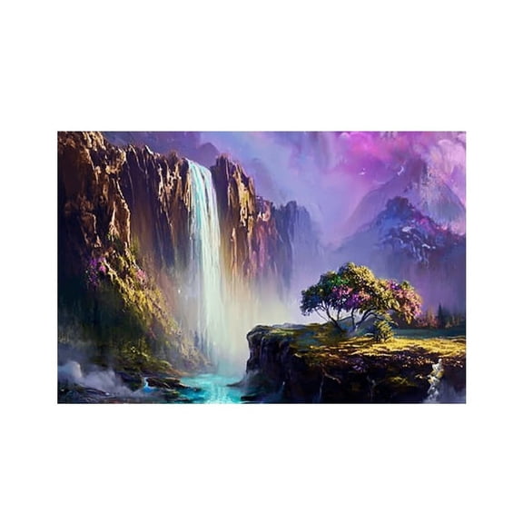 RKSupls Rainbow Waterfall Fantasy Linen Placemats 30x45cm Straight Edge Stain Resistant Washable Non-Slip Table Mats Table for Kitchen Dining Room Home
