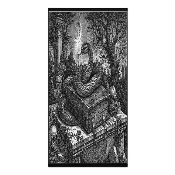 RKSupls Raven Hourglass Ruins Gothic Microfiber Beach Towel Absorbent Compact Towels for Swimming Pool Beach Travel Things for Vacation Essentials Adult Gift,61.4×30.3Inch
