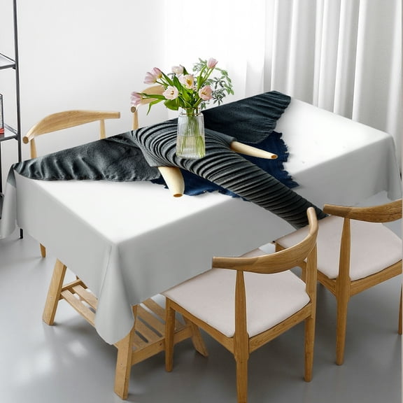 RKSupls Rectangle Dining Tablecloth Elephant Art Print, Washable Wipeable Stain & Wrinkle Resistant Polyester Tablecloth for Kitchen Picnic Party