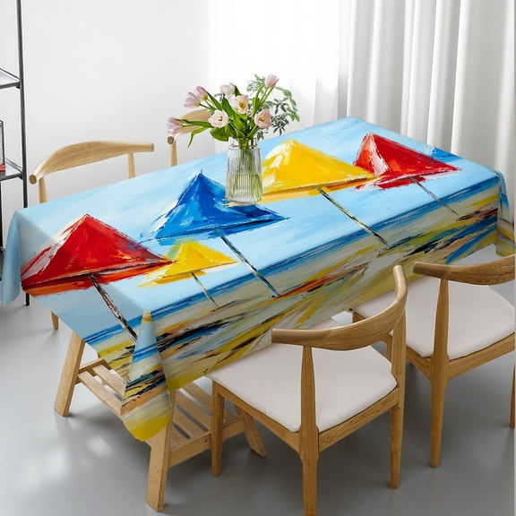RKSupls Rectangle Dining Tablecloth - Lighthousewith Crashing Waves Print, Kitchen Accessories Holiday Party Tablecloth Rectangle Dining Tablecloth, Ideal for Kitchen Picnic Party