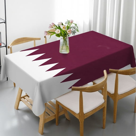 RKSupls Rectangle Dining Tablecloth - state qatar flag Print, Kitchen Accessories 2D Flat Printing Rectangle Dining Tablecloth, Kitchen Picnic Party