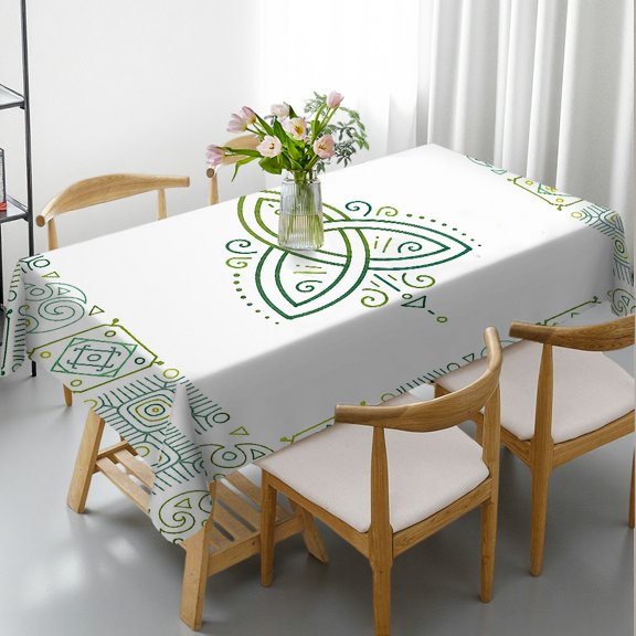 RKSupls Rectangle Tablecloth - Celtic Trinity Knot Frame Print,  Holiday-Themed Design 2D Flat Printing Rectangle Tablecloth, Ideal for Kitchen Picnic Party