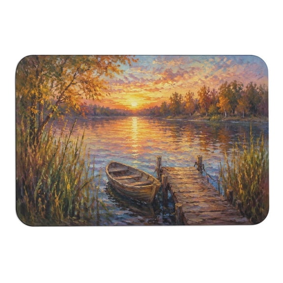 RKSupls Rounded Corner Diatom Mud Floor Mat, Secret Gardenwith Stone Bench Super Absorbent Non Slip Washable Doormat for Bathroom Bedroom Indoor Use