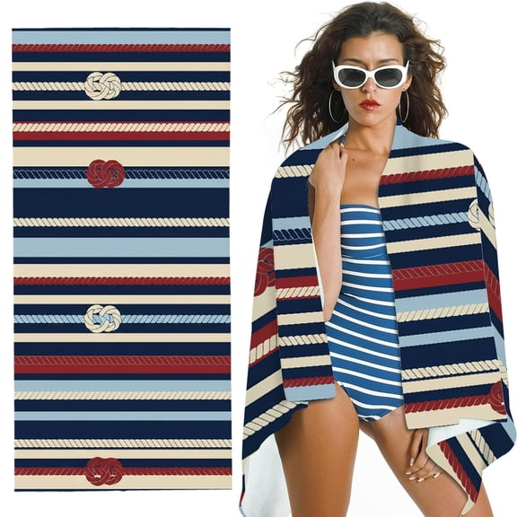 RKSupls Sailors Knot Heritage  Quick Dry Sand-Free Large Pool  Beach Towel for Travel Camping
 -  Ultra-Soft Microfiber, Suitable for Bathroom, beach, Soft Super Absorbent- 30x60 in